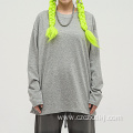 Spring solid color loose long sleeve bottoming shirt